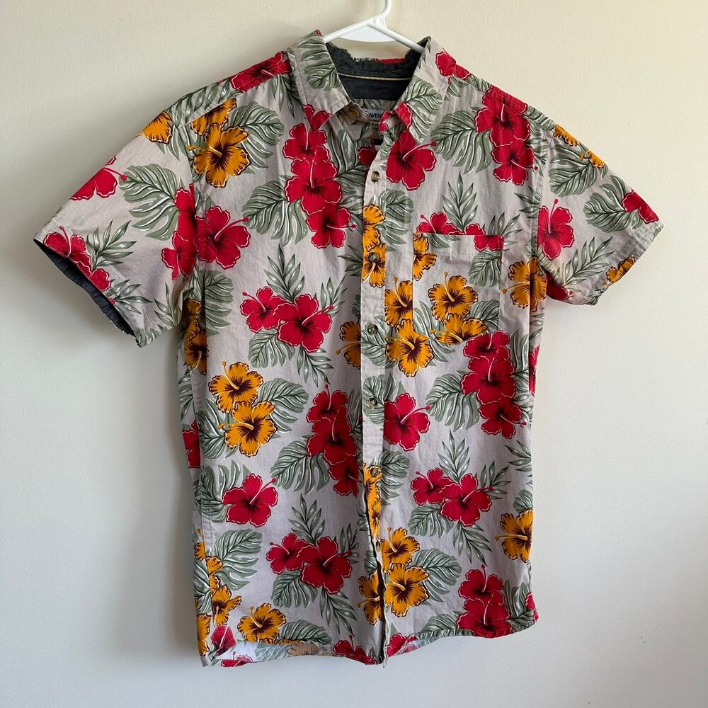 Eighth Avenue Tropical Floral Hawaiian Shirt Button Front Short Sleeve SMALL - Picture 4 of 9